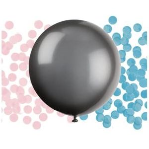 Unique Party 54600 Big Latex ballonset, 61 cm, confetti zwart