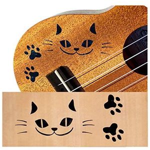 Inlay sticker voor gitaar en bas, motief kat, zwart