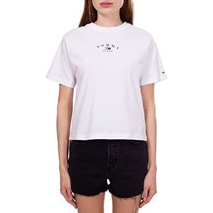 Tommy Jeans Essential Logo T-shirt voor dames, Wit.