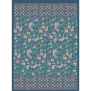 Bassetti VICENZA 9326049 Knuffeldeken, 100% katoen, in de kleur turquoise/petrol B1, afmetingen 180 x 250 cm