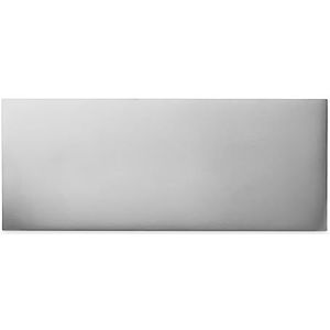 DUÉRMETE ONLINE Hoofdbord van kunstleer of Aqualine Pro-stof, gestoffeerd, premium kunstleer, met hardware en schroeven, 100 x 60 cm, zilver