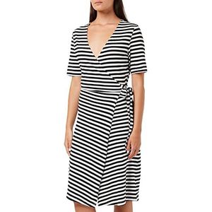 ONLY TALL Onlmay S/S Stripe Wrap Jurk JRS Tall Jurk, Korte Wikkeljurk, Dames, Zwart/Streep: Wolk Dancer (Lia), XS, Zwart/strepen: Wolk Dancer (Lia)