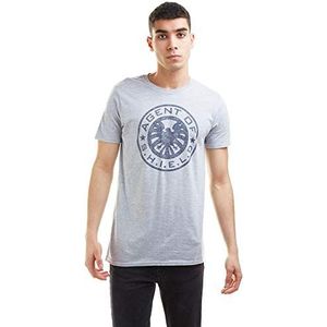 Marvel Retro T-shirt voor heren met schild logo, grijs.