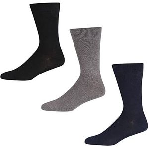DKNY DKNY Set van 3 paar elegante katoenen sokken voor heren, comfortabel en ademend, eenheidsmaat, 40-45 sokken voor heren (3 stuks), Meerkleurig