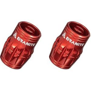 Granite Juicy Nipple ventieldop met ventielverwijderingsfunctie, stofdichte bandventieldoppen voor fietsen en voertuigen, 2-delige set (rood)
