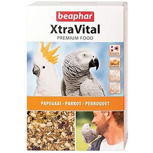 BEAPHAR – XTRAVITAL – Papegaaienvoer – Bevat fruit, zaden en eieren – Versterkt het immuunsysteem – Biedt een mooi verenkleed en houdt gezond – 1 kg