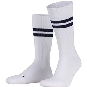 FALKE Dynamic uniseks sokken voor volwassenen, katoen, wit, blauw, grijs, versterkt, dik, geribbeld, patroon, retro strepen, 1 paar, Wit (Wit 2000)