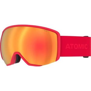 ATOMIC REVENT L HD Skibril - Rood - Skibril in contrasterende kleuren - Hoge kwaliteit gespiegelde snowboardbril - Live Fit Frame Skibril - Dubbele skibril