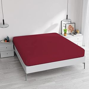 Elegant hoeslaken met hoek van 35 cm, bordeaux, maxi-tweepersoonsbed