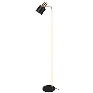 Reality, Vloerlamp, Adam 1xE27, max.10,0 W Lichaam: Metaal, zwart goud L:22,0cm, L: 35,0cm, H:153,5cm Schakelaar, IP20, Zonder verlichting