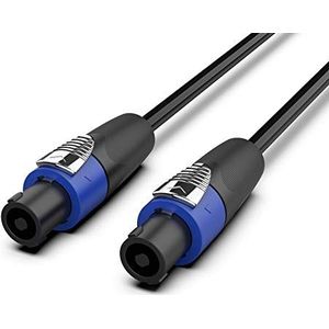 Audibax Silver Cable Speakon naar Speakon - Hoogwaardige Speakon-connectoren - Lengte 15 meter - Aantal pinnen 1 - Zeer duurzame PVC-coating - Maximale isolatie - Diameter 6 mm