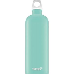 SIGG Traveller Herbruikbare, gletsjer (1 l), luchtdichte fles zonder schadelijke stoffen, ultralichte aluminium fles, schroefsluiting