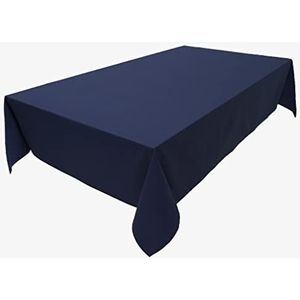 Premium tafelkleed - 100% katoen - concept collectie - kleur en grootte naar keuze (tafelkleed ovaal 150x400cm, marineblauw)