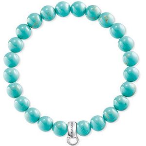 Thomas Sabo X0213-404-17-L18.5 dames bedelarmband turquoise 15,50 cm sterling zilver turquoise, Sterling zilver, Turkoois