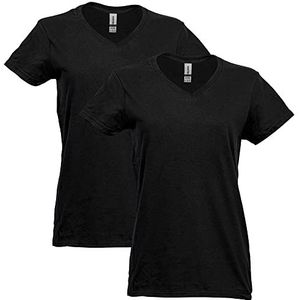 Gildan T-shirt voor dames, zwart.