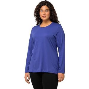 Ulla Popken T-shirt met lange mouwen voor dames, blauw/paars.