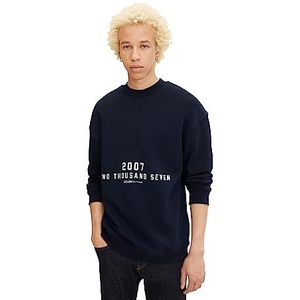 TOM TAILOR Denim Casual sweatshirt voor heren met print, 10338, lichtbeige