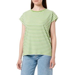 Springfield T-shirt Rayé Col Contraste Femme, vert, XS