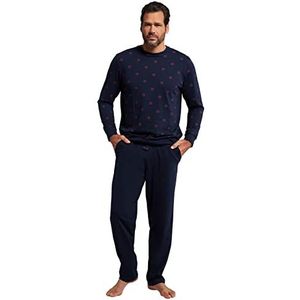 JP 1880 Heren grote maten L-8XL pyjama met sterke buik, lange mouwen, elastische onderkant, lange broek, tot 8XL 800342, Nachtblauw.