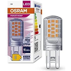 OSRAM Ledlampen met Retrofit G9 fitting | 40 W vervanging, energiebesparend, lange levensduur (15.000 H), koud wit | PARATHOM LED PIN G9 40 4,2W/4000K G9