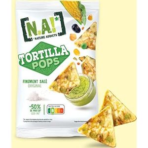 GEEN NATURE ADDICTS Tortillas Pop licht gezouten, op basis van gepofte mais, 80 g