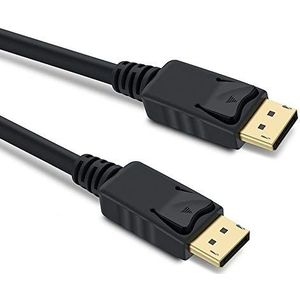 PremiumCord DisplayPort kabel, 1.4, M/M, 3 m, DisplayPort naar DisplayPort, 32,4 Gbit/s, video tot 8K bij 30Hz, 5K bij 60 Hz, 4K bij 120 Hz, 2160p, HDCP 2.2, vergulde stekkers, zwart.