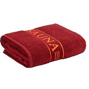 frottana Sauna sauna handdoek met rand 80x200 cm 100% katoen robijn