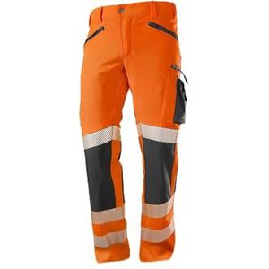 BP 2044-883-6556 Pantalon super stretch pour homme, 91% polyester/9% élasthanne, orange chaud/anthracite, coupe moderne, taille 64N