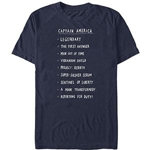 Marvel T-shirt à manches courtes unisexe Avengers Classic Cap List Organic, Bleu marine, XL
