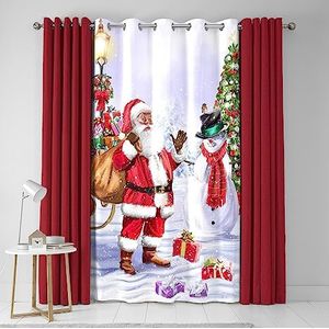Fusion - Santa & Snowy - deurgordijn met oogjes - 138 x 214 cm (b x h) - meerkleurig