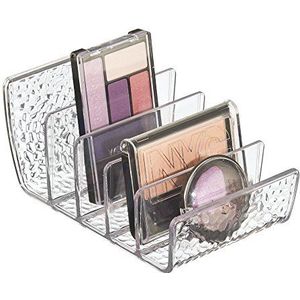 iDesign Cosmetica-organizer, klein, van kunststof, met 5 vakken, verticale bewaardoos voor poeder, oogschaduw of nagellak, transparant