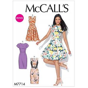 McCall's Patterns 7714 A5 Miss Petite Robe maat 39-42 zakdoek, meerkleurig, 17 x 0,5 x 0,07 cm