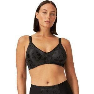 Naturana Minimizer Soft-BH voor dames in bloemenpatroon 5363, vermindert de cup optisch met één maat, made in Europe, zwart.