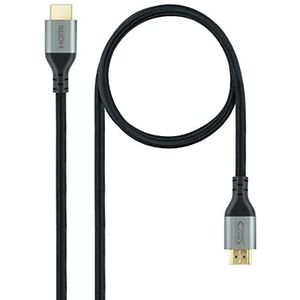 NANOCABLE 10.15.8102 Ultra High Speed HDMI 2.1 kabel type A stekker/stekker, videoresolutie tot 8K @60Hz en 4K @120Hz, zwart, 2m