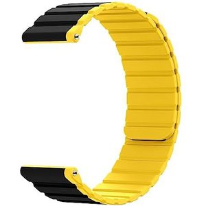 System-S Eine Grösse 22 mm magnetische siliconen armband voor Samsung Galaxy Watch 5 4 geel, zwart/geel, Eine Grösse, zwart en geel, zwart en geel.