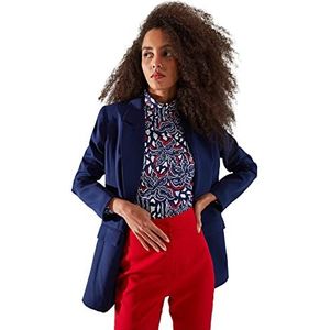 Trendyol Bey Toket Damesblazer Beige, Navy Blauw