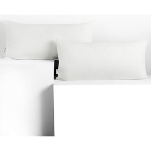 DecoKing 2 kussenslopen 40 x 80 cm, katoen, rits, wit, barnsteen, 2 stuks