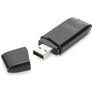 DIGITUS USB 2.0 geheugenkaartlezer, ondersteunt SD-, SDHC-, SDXC- en micro-SD-kaarten, kaartlezer, 480 Mbit/s, plug & play, zwart