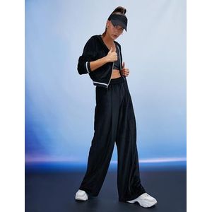 Koton Pantalon de survêtement en velours côtelé pour femme, Noir (999), XL