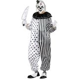 Widmann - Pierrot Killer-kostuum, overall, clownkiller, boze joker, horror, Halloween, carnaval, themafeest