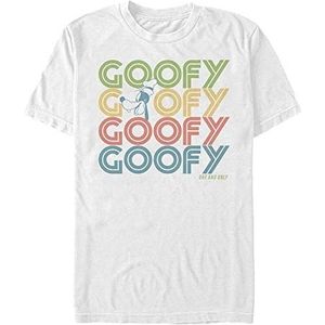 Disney Mickey Retro Stack Goofy Organic-T-shirt à manches courtes unisexe pour adulte, blanc, XXL