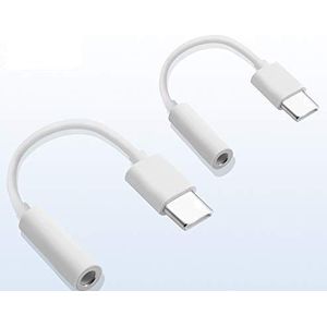 2 stuks USB C naar 3,5 mm jack adapter voor Huawei P20/P20 Pro/P30/P30 Pro, Xiaomi 6/8, Mix 2/3, OnePlus6T hoofdtelefoon