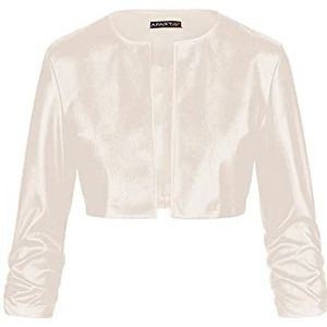 ApartFashion Synthetisch leer, bolero, sweater voor dames, Ivoor