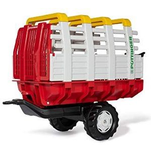 Rolly Toys 122479 RollyHaywagon Pöttinger Tractor aanhanger (van 3 tot 10 jaar, automatische vergrendeling, kantelbaar) rood