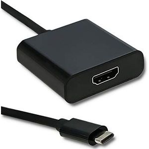 Qoltec 50375 USB 3.1 Type C HDMI A kabeladapter zwart - kabeladapter (USB 3.1 type C, HDMI A, aansluiting/vrouwelijke connector, 0,23 m, zwart)