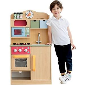 Teamson Kids Keuken Kind Little Chef Natuurlijke Houten Dinette Meisje Jongen Games TD-11708A