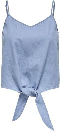 ONLY Onlnova Azure Knot Singlet Ptm Onlnova Azure Knot Singlet Ptm Dames (1 stuk), Lichtblauw jeans, L