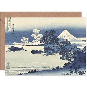Wenskaart Hokusai Beach Of Shichirigahama Provincie Sagami met envelop binnen blanco