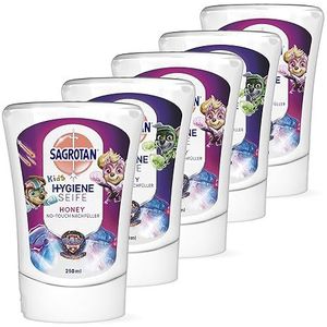 Sagrotan No-Touch Kids navulverpakking voor automatische zeepdispenser, 5 x 250 ml handzeep in praktische verpakking