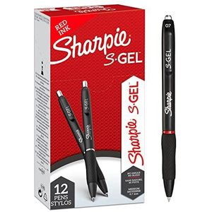 Sharpie S-Gel | Gelpennen | Medium punt (0,7 mm) | Rode inkt | 12 stuks